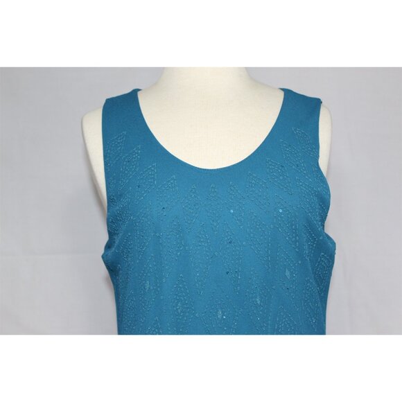 NWOT Sally Fashion #8694 Short Chiffon Pullover Dress-Size XL-Teal New - Picture 3 of 3